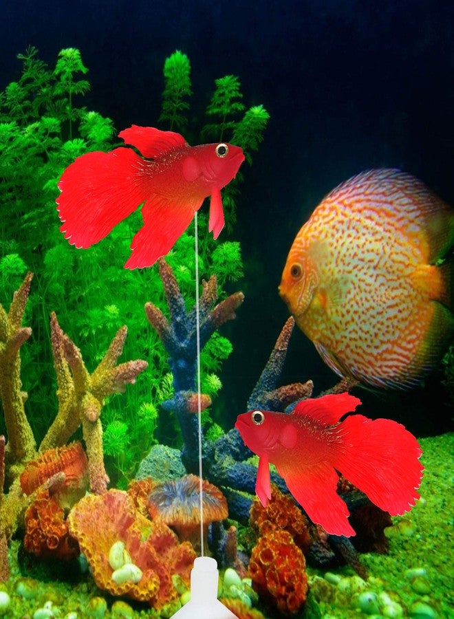 Besimple Artificial Silicone Betta Fish Tank Decoration, Aquarium Fake Fish High Simulation Lifelike Floating Betta Fish Tank Ornament - Image 2